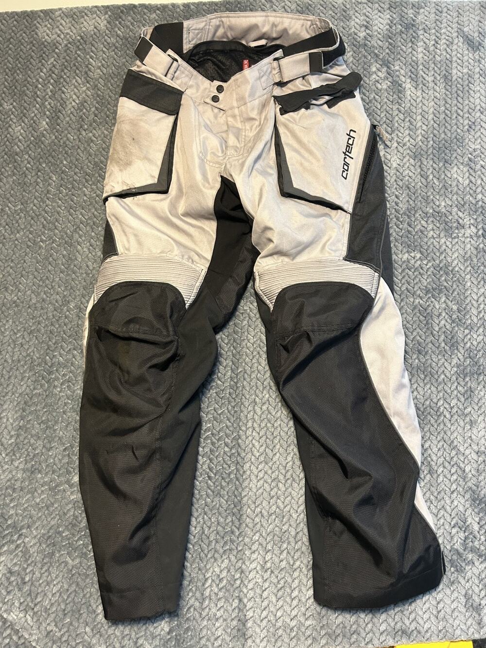 Cortech Sequoia XC Motorcycle Riding Pants Mens M Gray Black Adjustable Waist